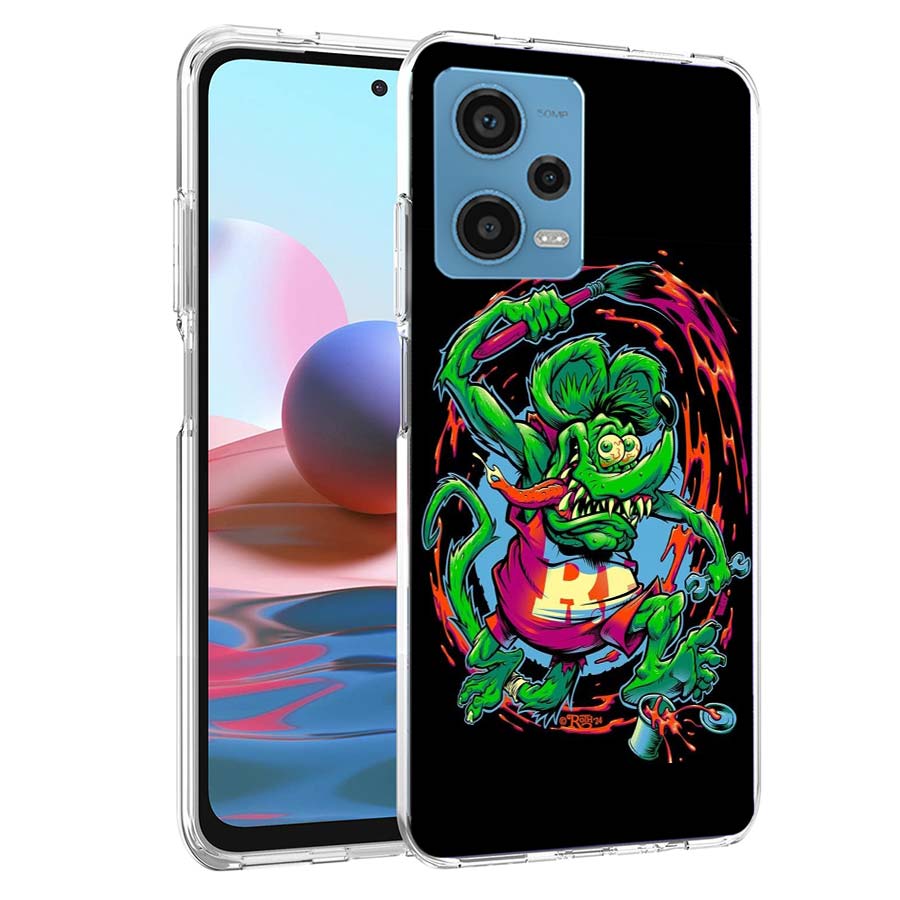Чехол для телефона Surf Cool Rat F-Fink для Redmi Note 13 12 14 15 Pro Plus 13R 11 11T 11E 11S 10 Pro 10S 9 9S Прозрачный ТПУ Чехол