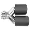 Matte Carbon Fiber Car Dual Exhaust Pipe Tail Throat Tip Stainless Steel Right Outlet