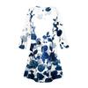 Women's Summer Dress Loose V Neck Three-quarter Sleeve Sundress With Pockets Dress