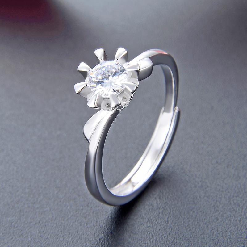 Lindon Classic 925 Sterling Silver Zircon Ring Ladies Jewelry Wedding Promise Party Gift
