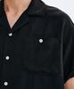 TAKEASY Linen-Like Roll-Up Half Shirt (Black)