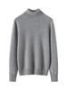 Women's 100% Cashmere High Neck Solid Color Long Sleeve Casual Sweater - Autumn/Winter Knitwear
