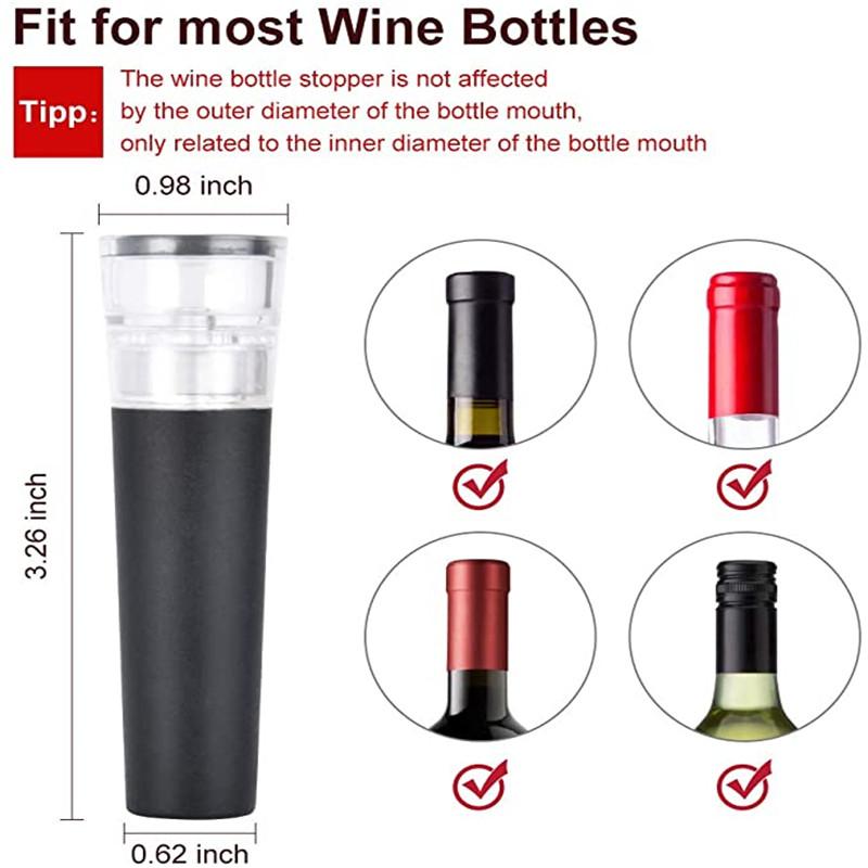 Silicone Bottle Stoppers with Built-in Vacuum Wine Saver Pump Food-safe Silicone Caps Vacuum Wine Stopper 5