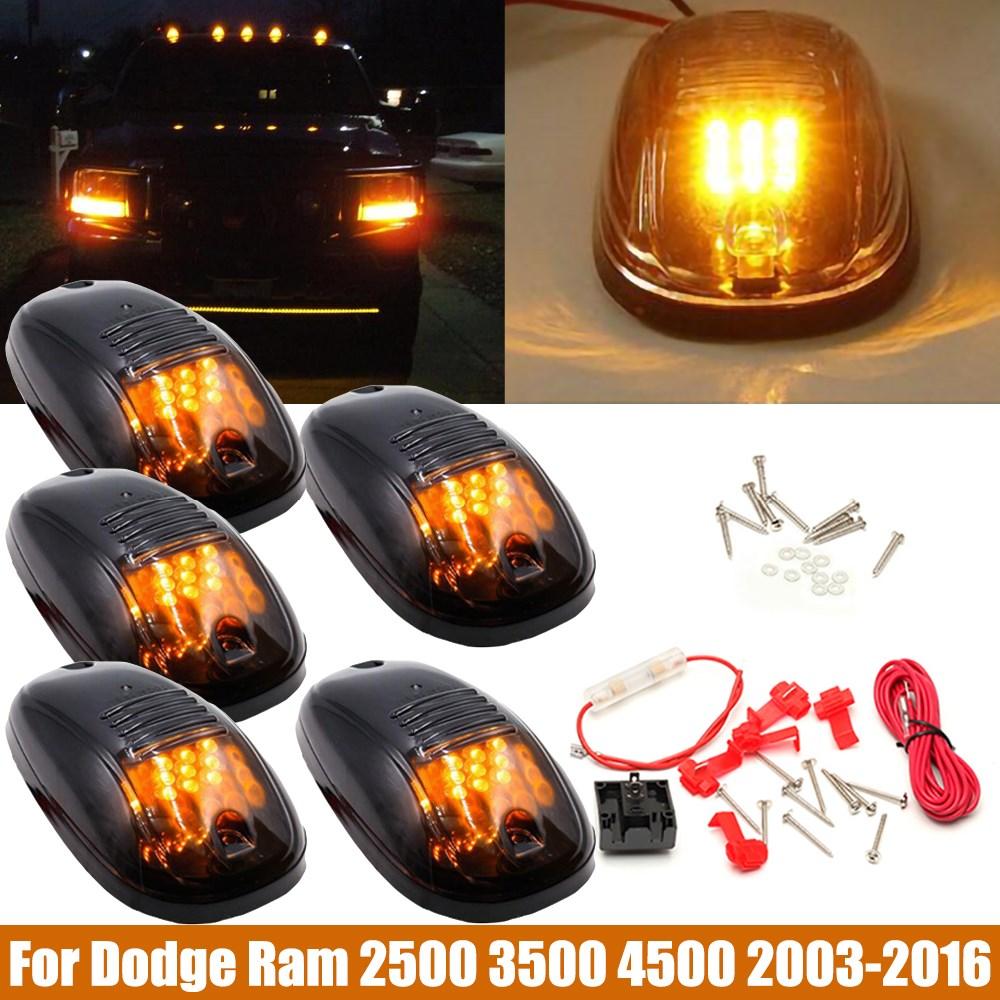 LED Amber Cab Roof Marker Lights Running Lamp For 03-16 Dodge Ram 3500 4500 5500