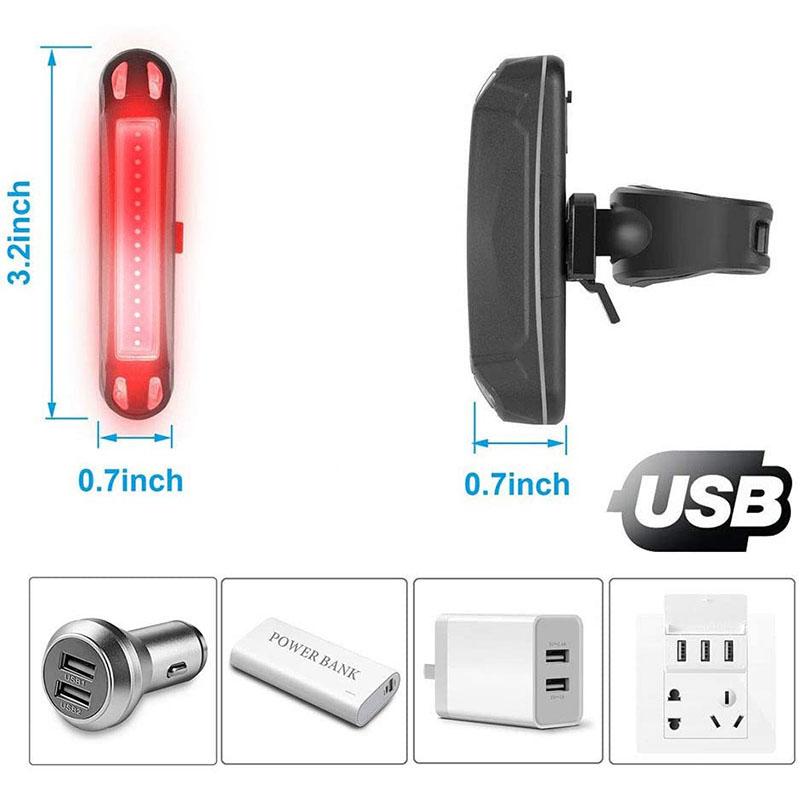 Ultra Bright Bike Tail Light USB Rechargeable Bicycle LED Rear Lamp for Road MTB Helmets Easy to Install for Safety2