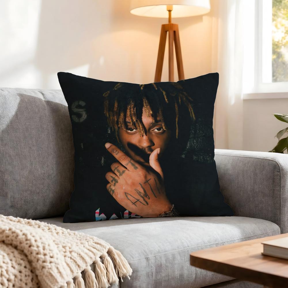 Rapper Juice Wrld Cushion Cover 1Pcs Decorative Covers Soft Cushion Case For Sofa Couch Decor 40X40 45X45 Pillowcases