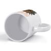 11oz White Ceramic Cup with Glossy Finish and Printed Sides, Perfect for Warm Tea, Cocoa and Daily Coffee Enjoyment