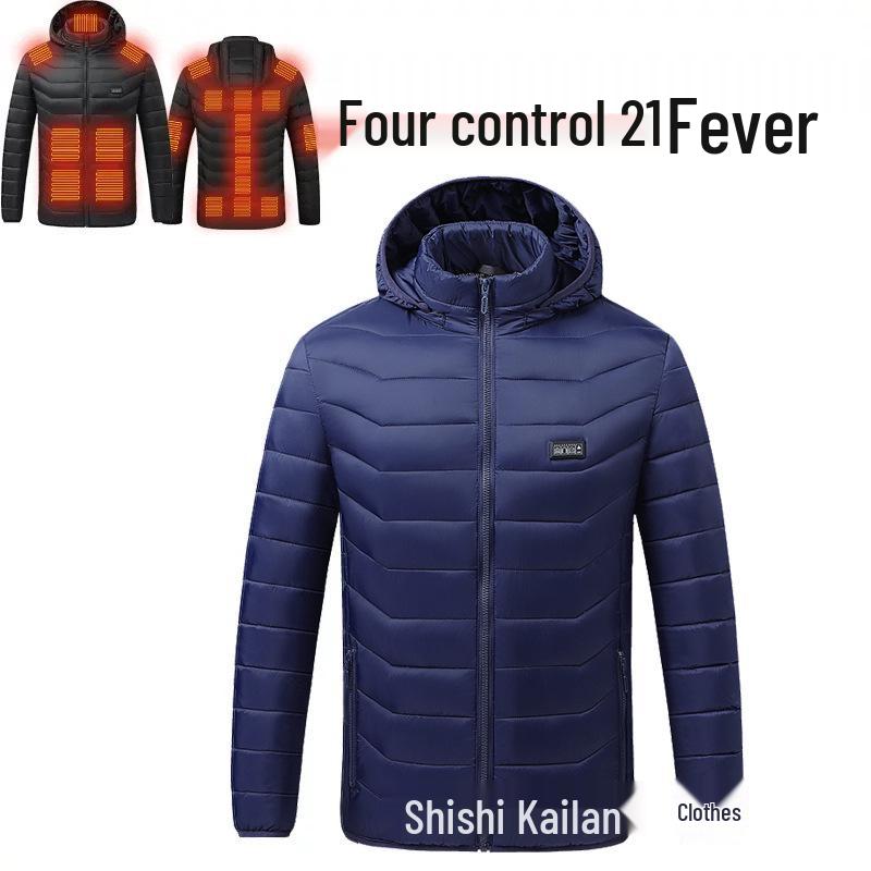 Хлопковое пальто с подогревом от USB с четырехзонным подогревом для осени и зимы