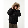Madwitch Winter Warm Fur Collar Parka Cotton Jacket Trendy Brand Design Niche Retro American Style Cotton Coat for Men
