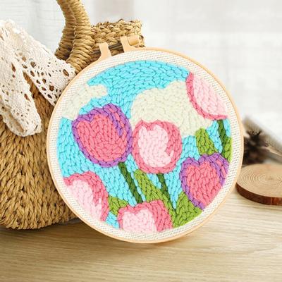 Набор для вышивания Yousheng Punch Stitch, набор для вышивания Healing Weave Punch для взрослых и детей, набор для вышивания DIY Punch Needle с инструментами, пряжа, пяльцы для начинающих