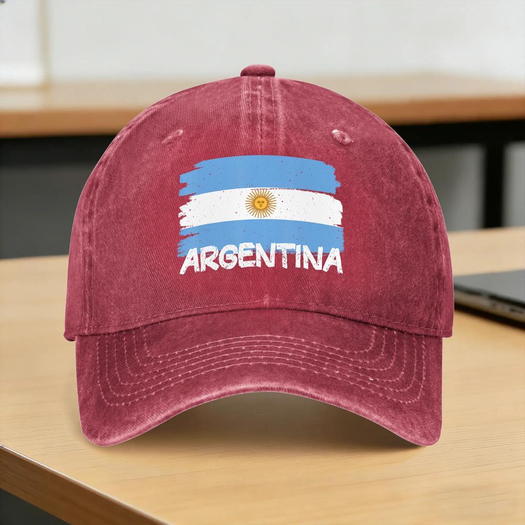 Washed Baseball Cap Cool Argentina Flag Spring Hip Hop Hats For Unisex Adult Casual Tennis Skate Sun Baseball Caps