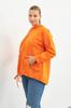 Women's Style Big Size Sweatshirt Orange Hooded Sweatshirt