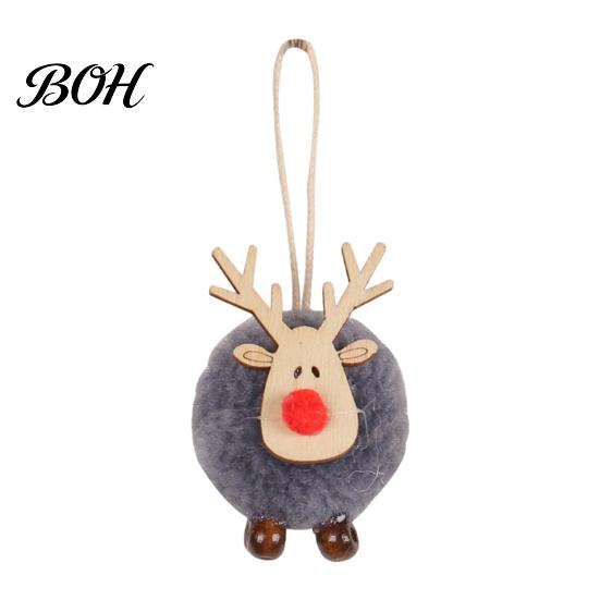 Small Lightweight Xmas Tree Ornaments Christmas Felt Elk Hanging Ornaments, Cute Fuzzy Pom Reindeer Deer Decorations for Holiday Pendant, Party Winter