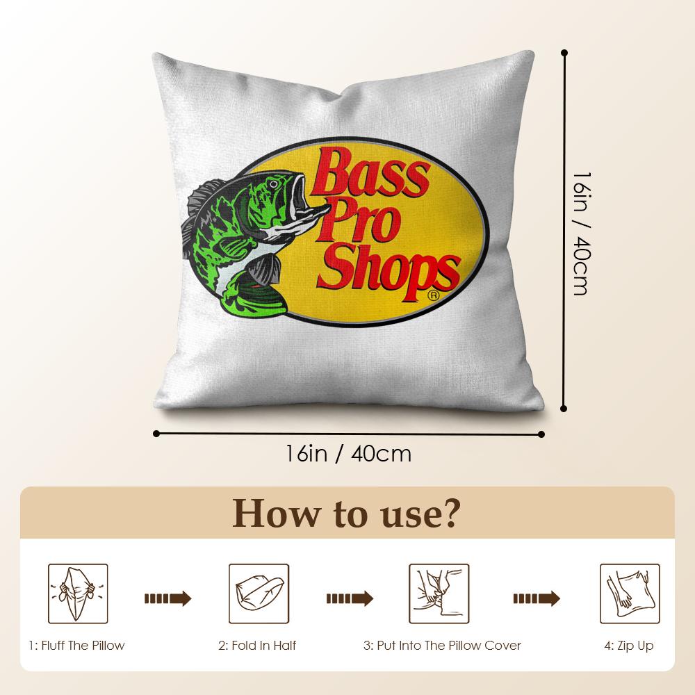 Модная Наволочка B-Bass Pro Shop Натуральный Лен Органическая Ткань Двусторонняя Печать Диван Домашний Декор Подарок Наволочка