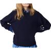 Uniqlo × Сотрудничество Anya Hindmarch Осень/Зима 23 Премиальный свитер с круглым вырезом из шерсти ягненка Женский свитер Темно-синий 468868-69