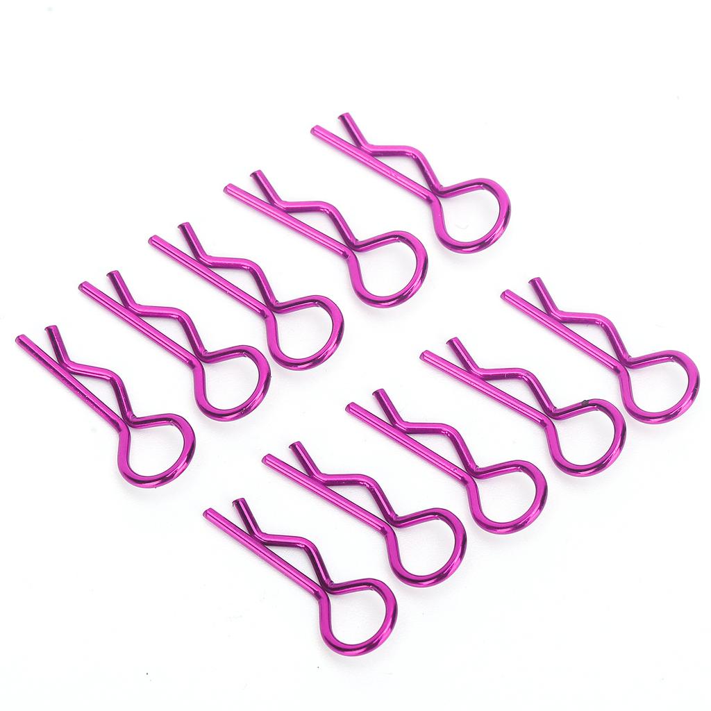 10Pcs RC Car Shell Clip RShape Metal Body Clips Pins for 15 16 18 110 RC Car(Violet ) Violet