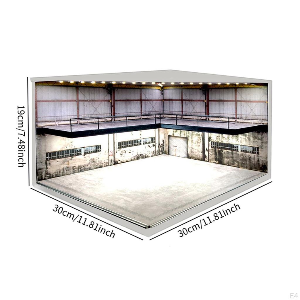 1/64 Модель парковки Коллекционные предметы Встроенные светодиодные фонари Литой автомобиль Дисплей Сцена Транспортного Средства