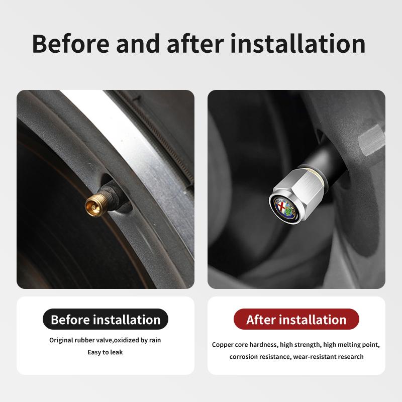 5pcs Car Wheel Tire Valve Stem Cap Car Logo Styling Accessories For Alfa Romeo 159 Giulietta 156 147 Giulia Mito GT StelvioJD3