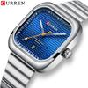 Men's Casual Quartz Watch Creative Square Calendar Dial Stainless Steel Strap Men's Wristwatch Festival Gift Men's Exquisite Gift Watch