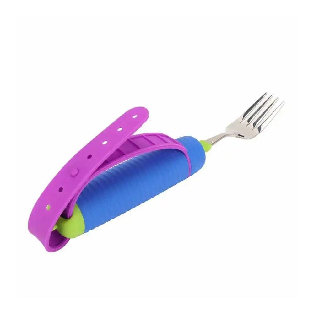 2Pcs/Set Adjustable Adaptive Spoon Fork Nonslip Food Aid Spoon Disabled Feeding