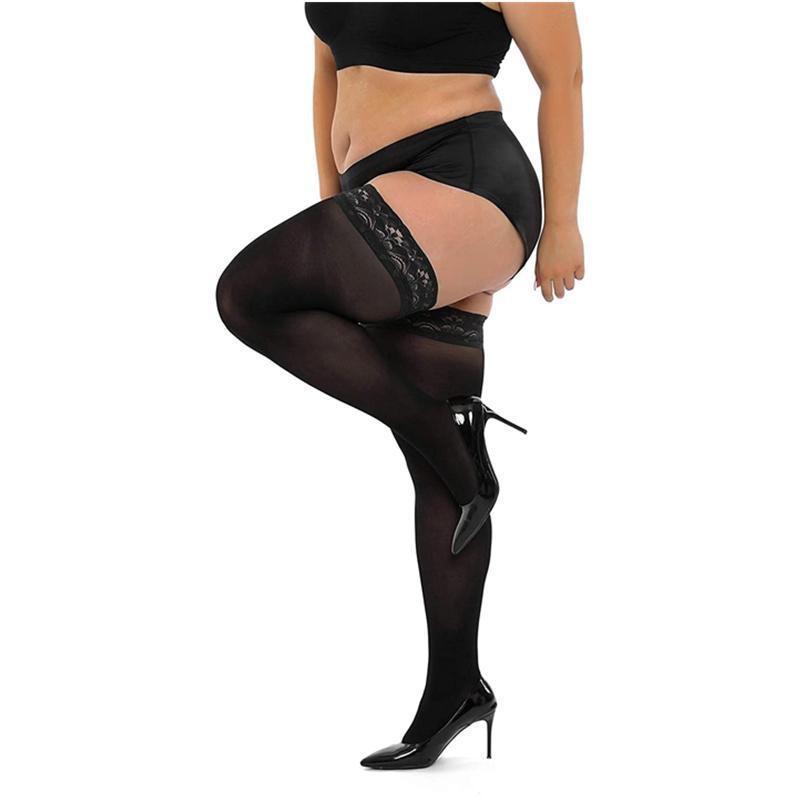 Plus Big Size Thigh High Lace Stockings Woman Plus Size Stockings