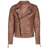 Men Motorcycle Leather Jacket Genuine Mango Tan Lambskin Café Racer Biker Outerwear