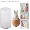 3D Rabbit Candle Silicone Molds Easter Bunny Mould for DIY Candle Making Polymer
