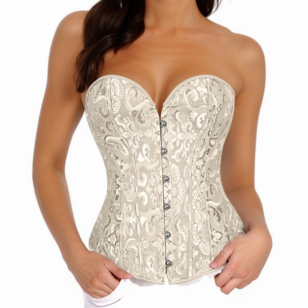 Женский сексуальный корсет на молнии с кружевом на спине, топ-бюстье, стринги, корректирующее белье