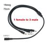 0.7м 18AWG DC гнездо - 3-сторонний штекер Кабель-разветвитель питания 1 гнездо на 3 штекера Разъем Аксессуары для видеонаблюдения Удлинитель Адаптер 70см