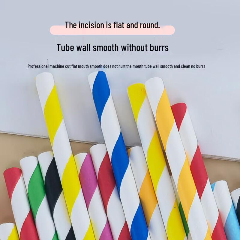 Mixed Color Biodegradable Paper Drinking Straws