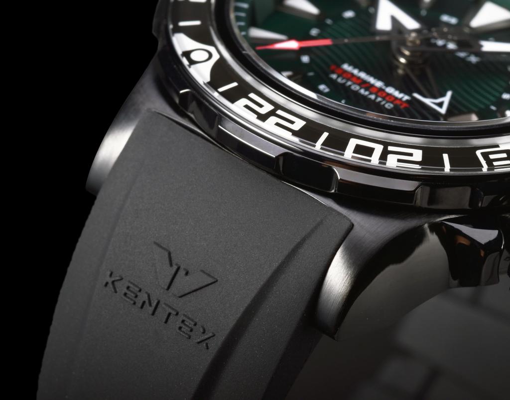 Часы IWAWP MARINE GMT механические с автоматическим подзаводом, лимитированная серия из 188 экземпляров, черные [Kentex] S820X-03 мужские