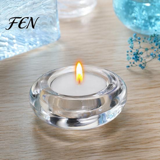 Compact Candle Holder Glass Flower Tealight Holder, Plum Blossom Bump Resistant for Home Party Decor, Wedding Table Centerpiece Decorative