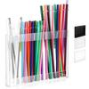Acrylic Straw Holder with Double Sided Adhesive Tapes Transparent Reusable Tumbler Straw Organizer Storage Container
