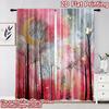 2D flat printing 2pcs Curtain Drapes Moonlit Golden Forest Digital Printed Polyester Drapes Birthday Party Perfect for Holiday