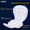 6 Packs Whipser Night Use Sanitary Napkin with Wiings 400mm Sanitary Pad Breathable & Leak-proof Super Abosrbency Soft Cotton Material