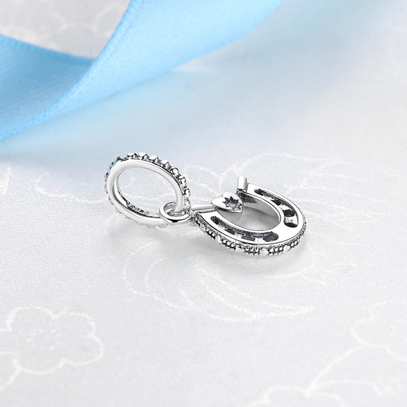 Оригинальные подвески Lucky Horseshoe Clover кулон бусины подходят Pan Brand браслеты ожерелья DIY ювелирные изделия для женщин