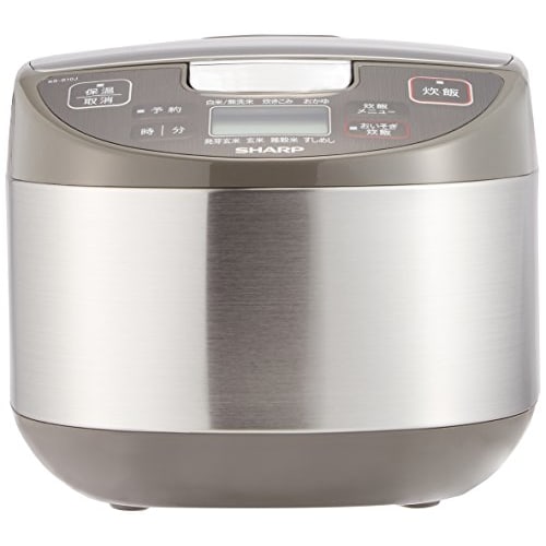 Sharp Rice Cooker Microcomputer Method 5.5 Cups Black Thick Pot Spherical Cooking Silver KS-S10J-S