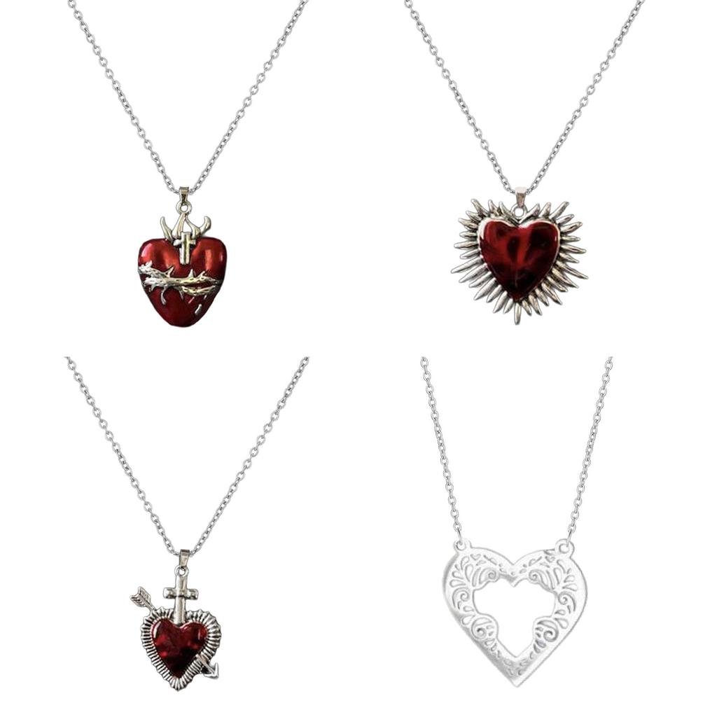 Stylish Heart Pendant Necklace for Women with Scented Oil Unique Aesthetic Choker Fashionable Heart Pendant Neckchain