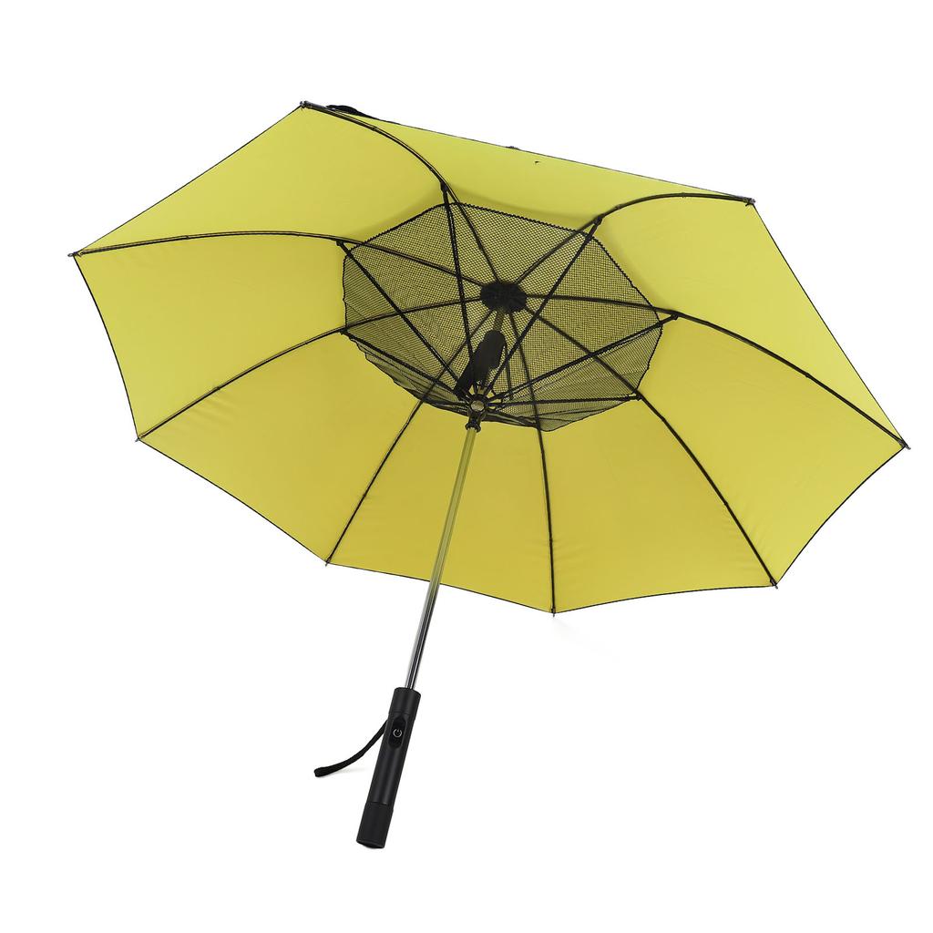 Зонт от солнца с вентилятором для запотевания, многофункциональный охлаждающий вентилятор, УФ-зонт от солнца для жаркого лета, желтый