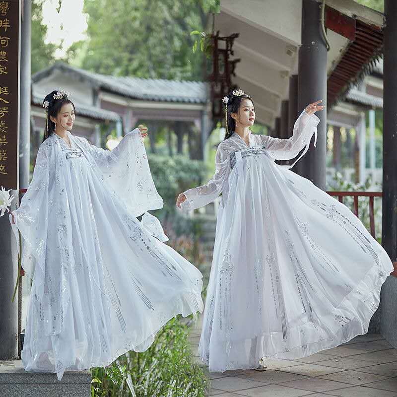 Танцевальное китайское платье принцессы ханьфу, женское сказочное народное платье с женским танцевальным восточным костюмом, китайская одежда
