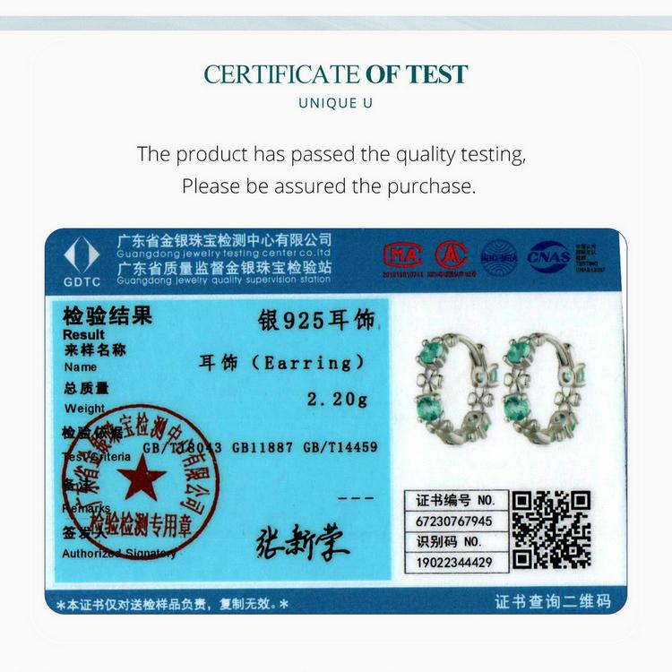 BAMOER стерлингового серебра 925 пробы, зеленое стекло, четырехлистный клевер, зажимы для ушей, серьги-кольца для женщин, ювелирные изделия, счастливый подарок