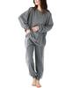 Sweatshirt Top and Bottom Long Mini Long Room Loungewear [Nishiki] Women's Set, Sleeves, 35% Cotton, Fleece, Spring, Autumn, Pajamas, Pants, Wear,