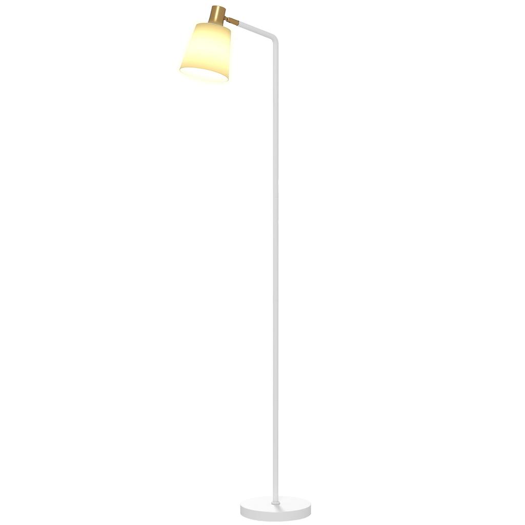 Modern Standing Lamp, Floor Lamp with 350 degrees Rotatable Head for Living Room, White