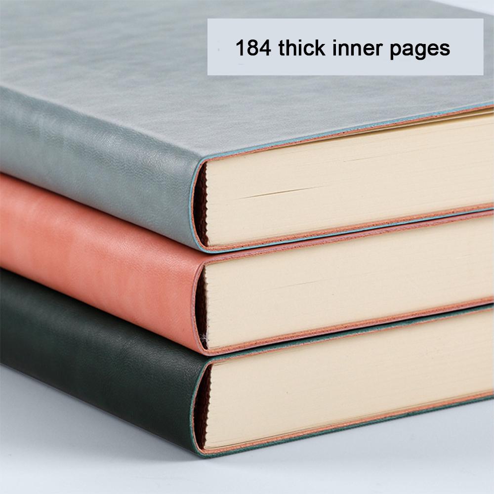 (Free Logo Engraving) A5 Soft Leather Blank Notebook, Solid Color Notepad, Business Meeting Record Book, Student Diary, Travel Log