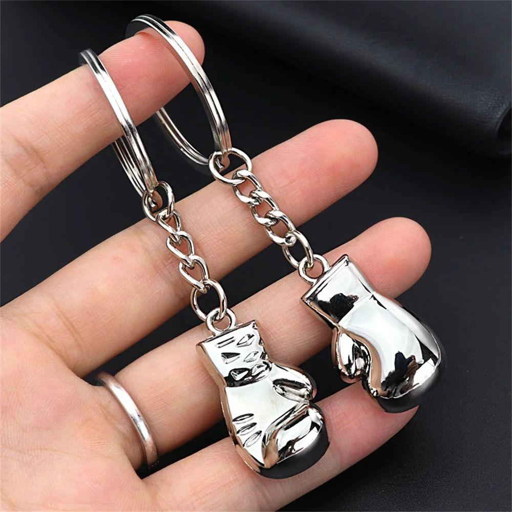 Metal Boxing Gloves Keychain 3D Sport Pendant Creative Fitness Boxing Key Ring Boxing Lovers