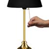 Edel Gold Body Metal Pull-Drop Chain Lampshade Conical Black Fabric Head