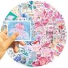 100 ШТУК Наклейки с Океанской Тематикой Милые Морские Существа Эстетичные Наклейки Синие Розовые Виниловые Водонепроницаемые Наклейки Для Бутылок с Водой Ноутбуков Скрапбукинга