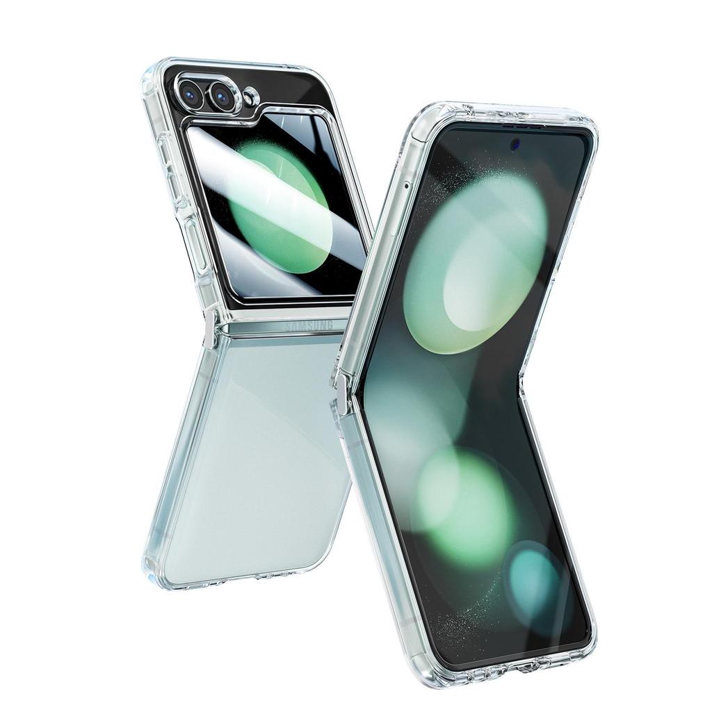 Прозрачный противоударный чехол Toocki для Samsung Galaxy Z FLIP 6 - Защитная крышка с 3-кратным складыванием