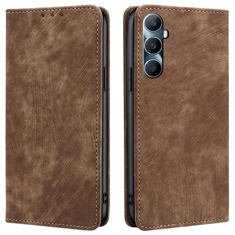 Для Realme C65 4G чехол-кошелек с блокировкой RFID, кожаный чехол с подставкой - черный