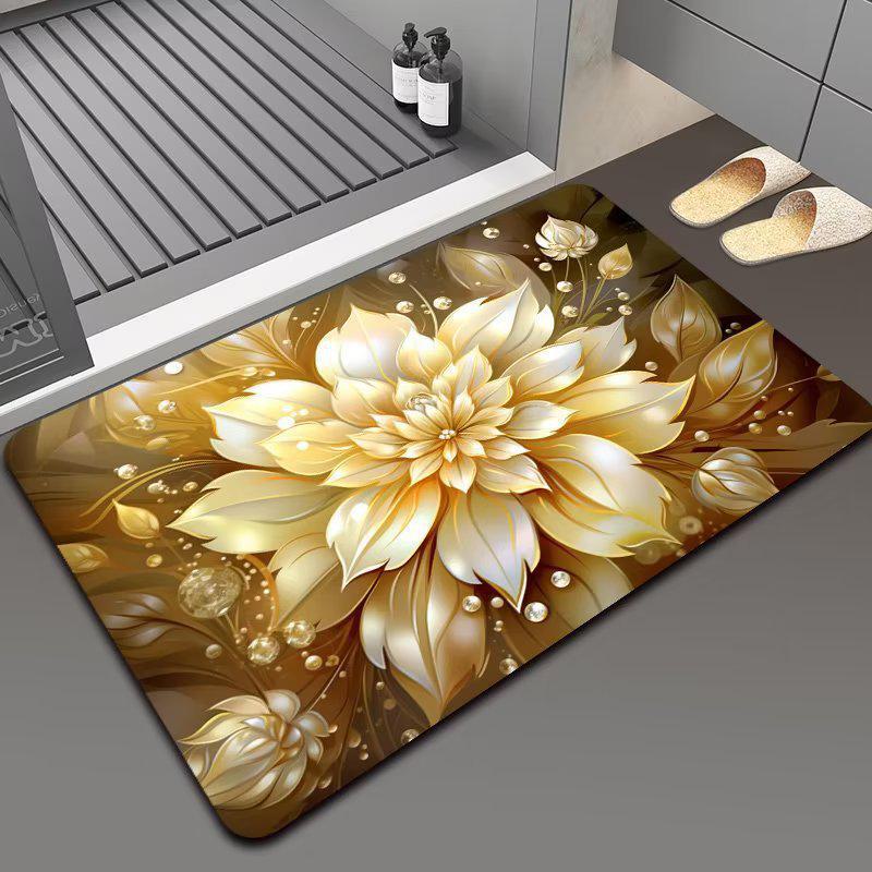 3D цветочный диатомовый грязепоглощающий нескользящий коврик для ванной комнаты, можно стирать в стиральной машине